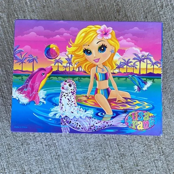 Lisa Frank Cassie Surfer Girl Ocean Jewelry Box Hawaii Colorful Girly Bright - Picture 5 of 6